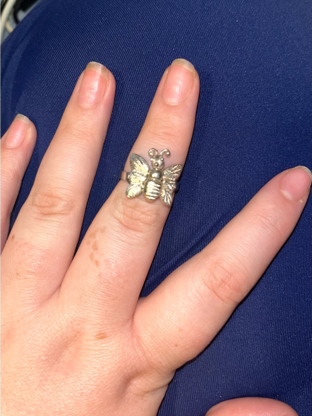 Silver butterfly Statement Ring - Silver